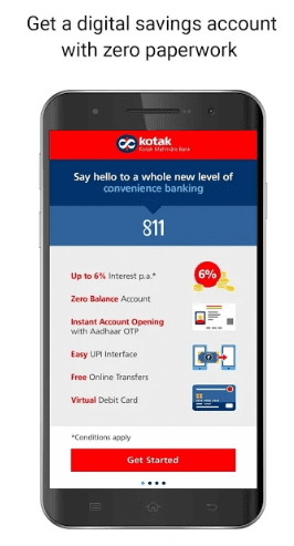 kotak 811 account opening online apply zero balance