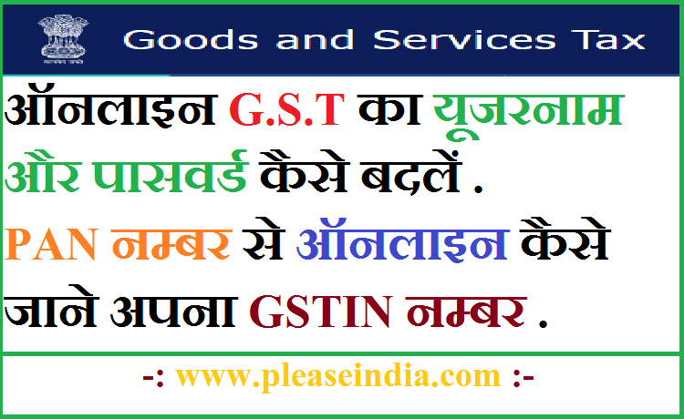 GST का यूजरनाम और पासवर्ड कैसे बदलें