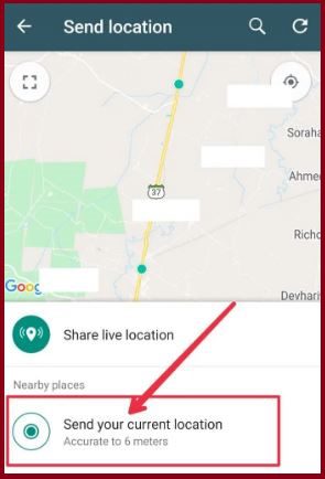 Whatsapp में location कैसे send करते हैं